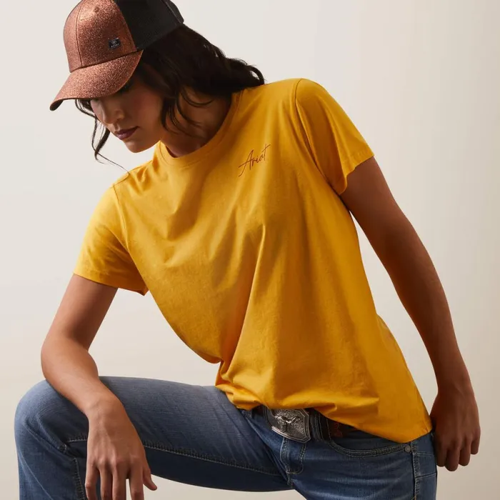 REAL Cool Cow Tee Yolk Yellow Women Ariat TShirts and Tops REAL Cool Cow Tee Yolk Yellow Women Ariat TShirts and Tops