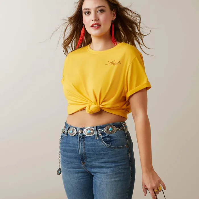 REAL Cool Cow Tee Yolk Yellow Women Ariat TShirts and Tops REAL Cool Cow Tee Yolk Yellow Women Ariat TShirts and Tops