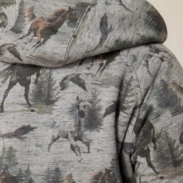 REAL Sherpa Full Zip Hoodie Misty Horse Print Women Ariat Sweatshirts and Hoodies