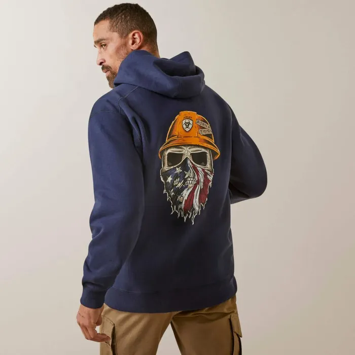 Rebar Born For This Full Zip Hoodie Navy Men Ariat Sweatshirts and Hoodies