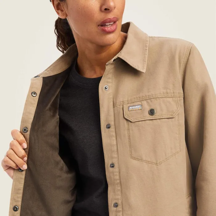 Rebar Classic Canvas Shirt Jacket Rebar Khaki Women Ariat Jackets and Vests Rebar Classic Canvas Shirt Jacket Rebar Khaki Women Ariat Jackets and Vests