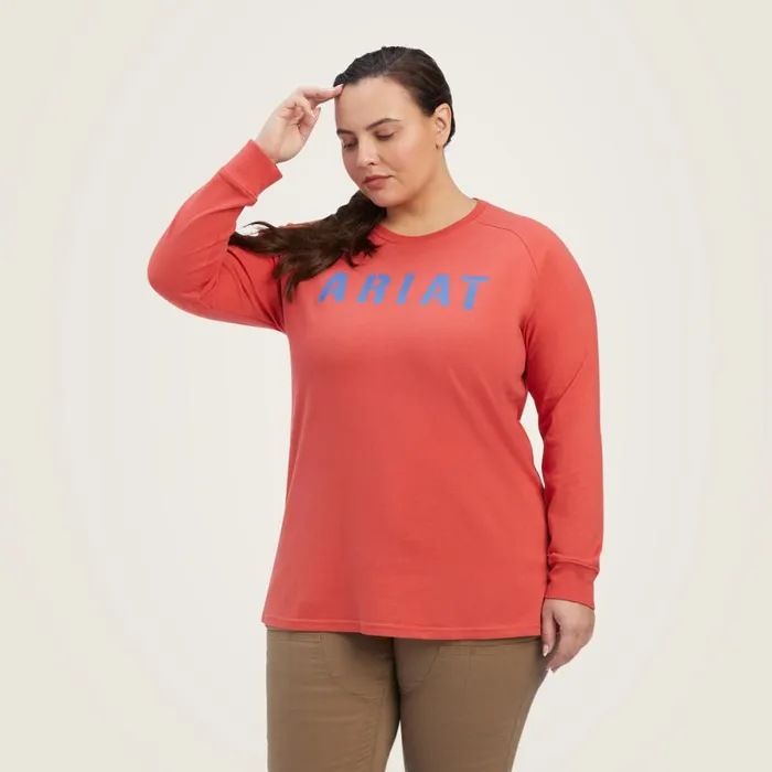 Rebar Cotton Strong Block TShirt Baked Apple True Navy Women Ariat TShirts and Tops Rebar Cotton Strong Block TShirt Baked Apple True Navy Women Ariat TShirts and Tops