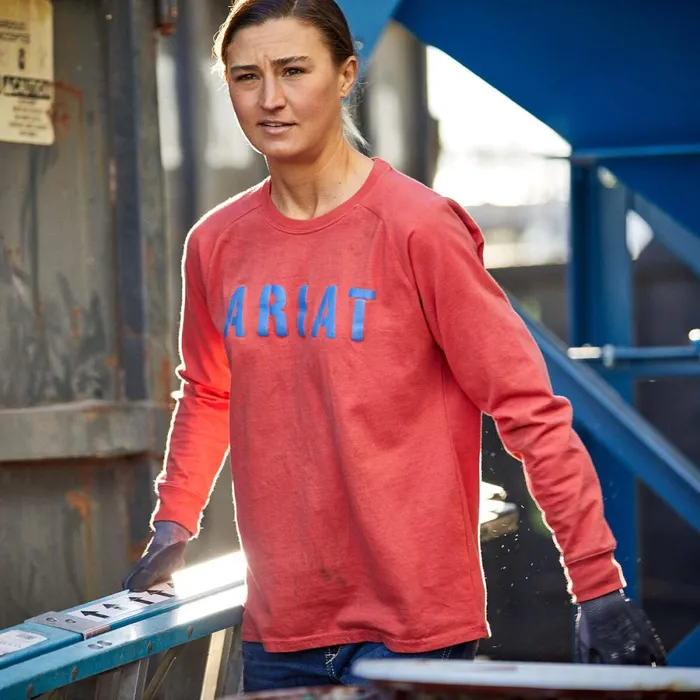 Rebar Cotton Strong Block TShirt Baked Apple True Navy Women Ariat TShirts and Tops Rebar Cotton Strong Block TShirt Baked Apple True Navy Women Ariat TShirts and Tops