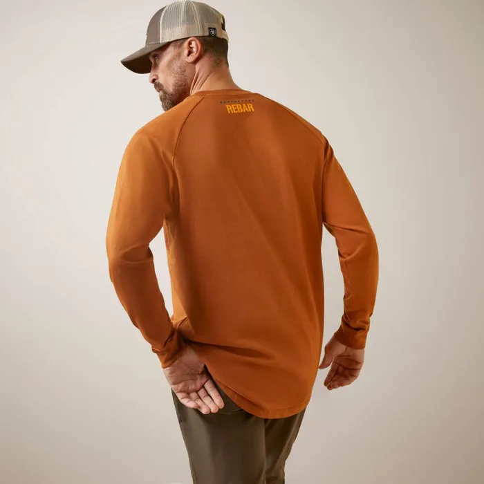 Rebar Cotton Strong Block TShirt Carmel Cafe Men Ariat TShirts and Polos Rebar Cotton Strong Block TShirt Carmel Cafe Men Ariat TShirts and Polos