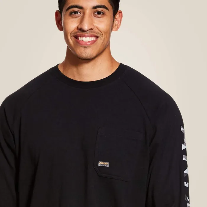 Rebar Cotton Strong Graphic Black Men Ariat TShirts and Polos Rebar Cotton Strong Graphic Black Men Ariat TShirts and Polos