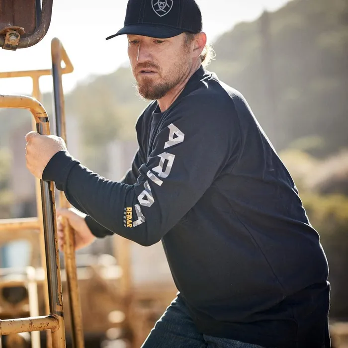 Rebar Cotton Strong Graphic Black Men Ariat TShirts and Polos Rebar Cotton Strong Graphic Black Men Ariat TShirts and Polos