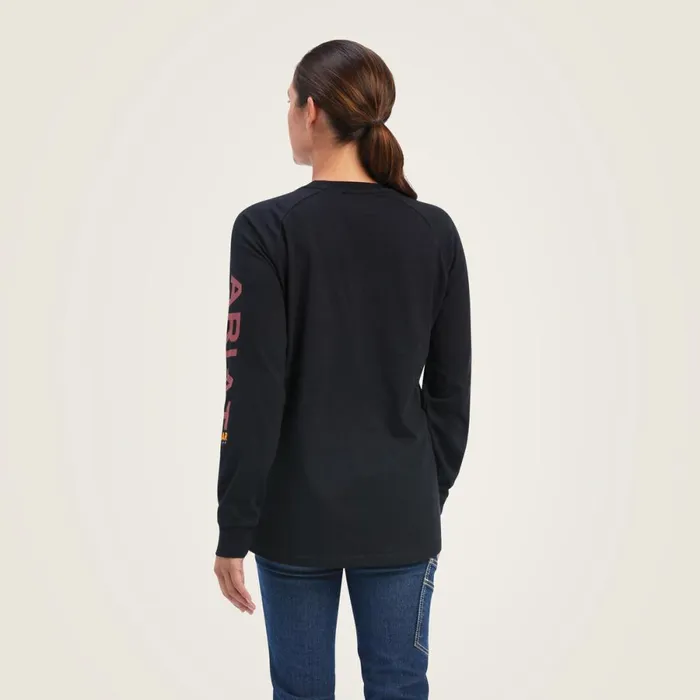 Rebar Cotton Strong Logo Graphic Black Rosewood Women Ariat TShirts and Tops Rebar Cotton Strong Logo Graphic Black Rosewood Women Ariat TShirts and Tops