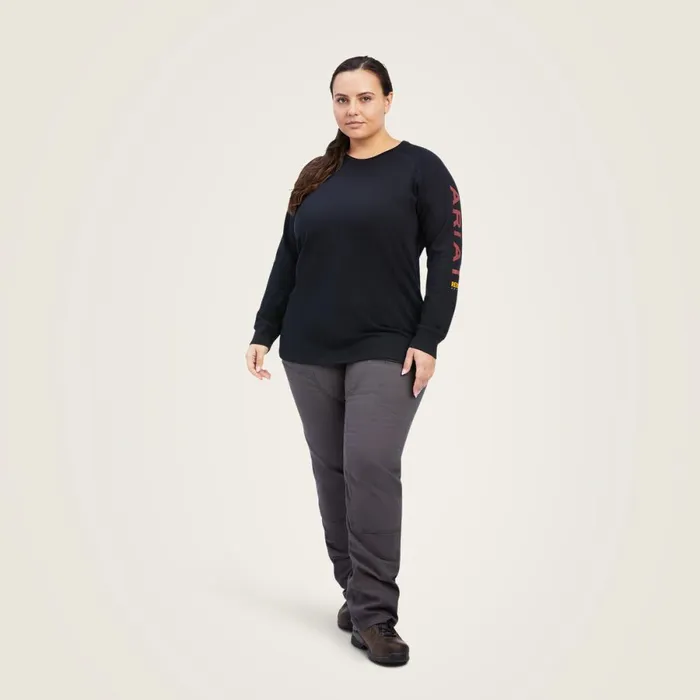 Rebar Cotton Strong Logo Graphic Black Rosewood Women Ariat TShirts and Tops Rebar Cotton Strong Logo Graphic Black Rosewood Women Ariat TShirts and Tops