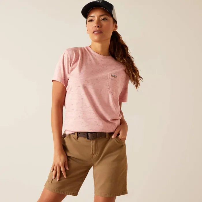 Rebar Cotton Strong Space Dyed TShirt Mauveglow Space Dye Women Ariat TShirts and Tops