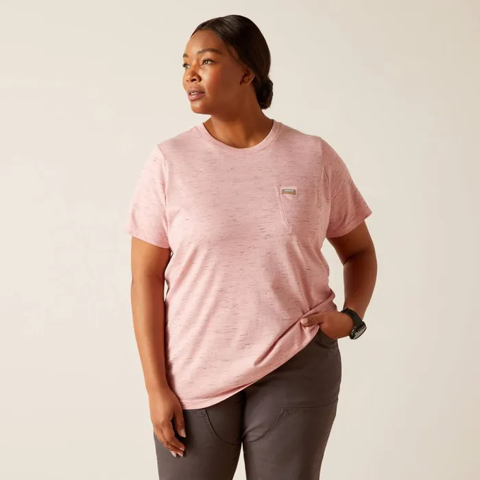Rebar Cotton Strong Space Dyed TShirt Mauveglow Space Dye Women Ariat TShirts and Tops Rebar Cotton Strong Space Dyed TShirt Mauveglow Space Dye Women Ariat TShirts and Tops