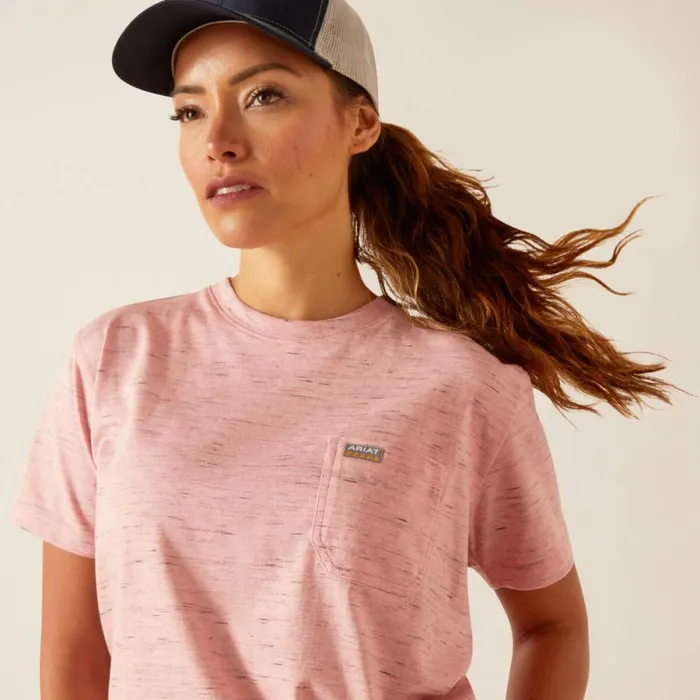 Rebar Cotton Strong Space Dyed TShirt Mauveglow Space Dye Women Ariat TShirts and Tops Rebar Cotton Strong Space Dyed TShirt Mauveglow Space Dye Women Ariat TShirts and Tops