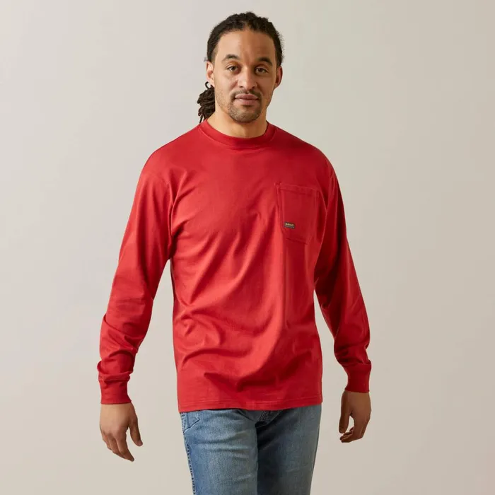 Rebar Cotton Strong Stacking Dimes Pompeian Red Men Ariat TShirts and Polos