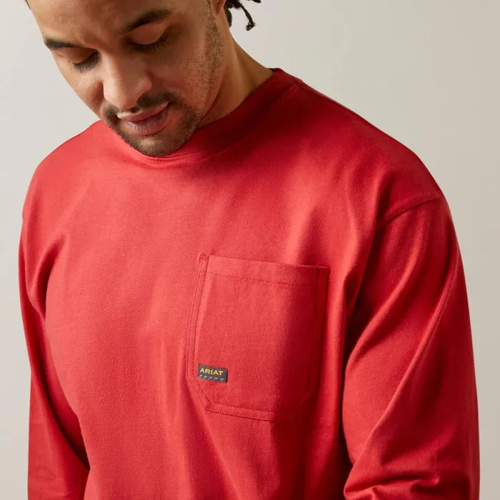 Rebar Cotton Strong Stacking Dimes Pompeian Red Men Ariat TShirts and Polos