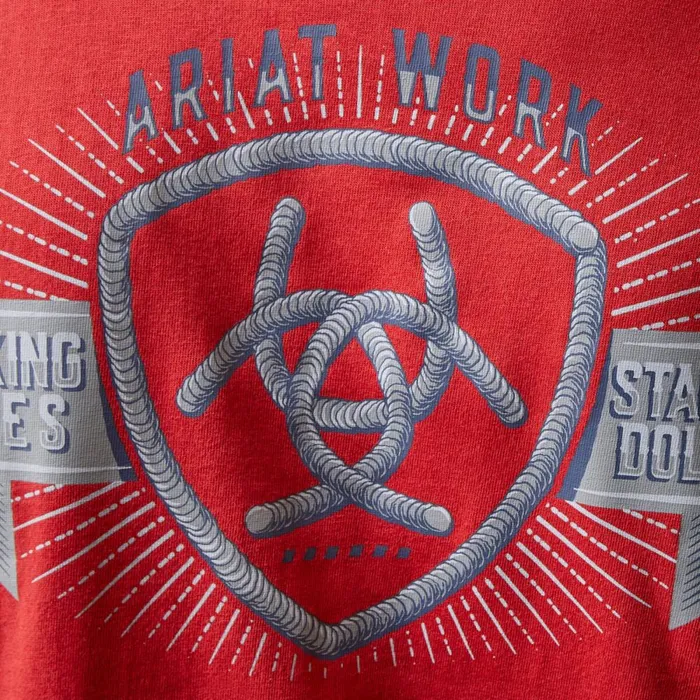 Rebar Cotton Strong Stacking Dimes Pompeian Red Men Ariat TShirts and Polos