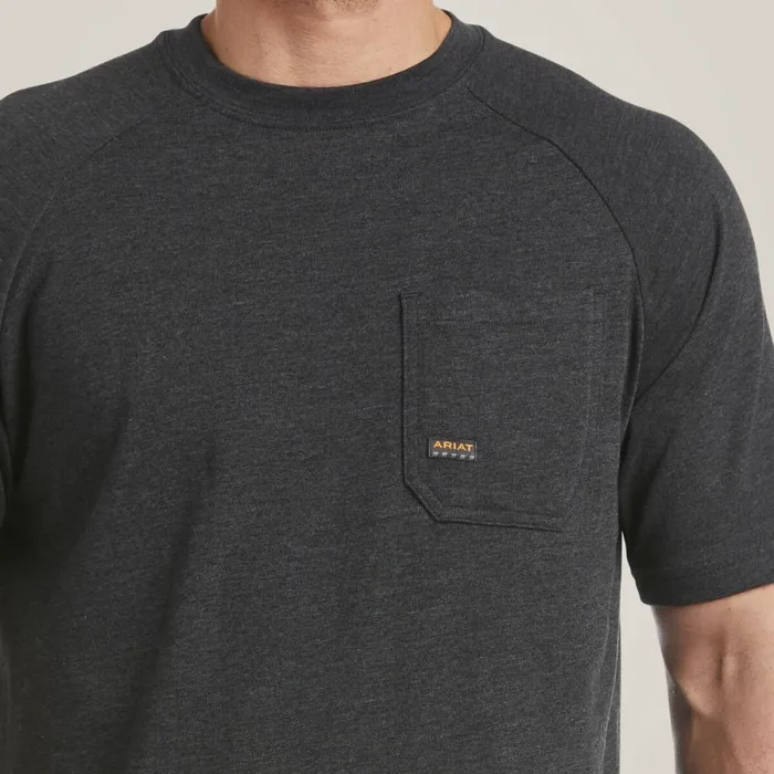 Rebar Cotton Strong TShirt Charcoal Heather Men Ariat TShirts and Polos Rebar Cotton Strong TShirt Charcoal Heather Men Ariat TShirts and Polos