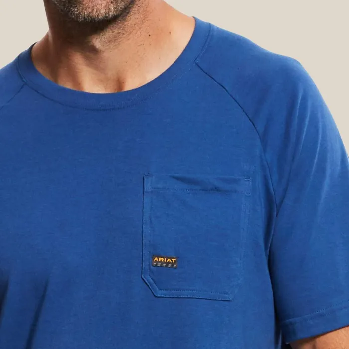 Rebar Cotton Strong TShirt Metal Blue Men Ariat TShirts and Polos Rebar Cotton Strong TShirt Metal Blue Men Ariat TShirts and Polos