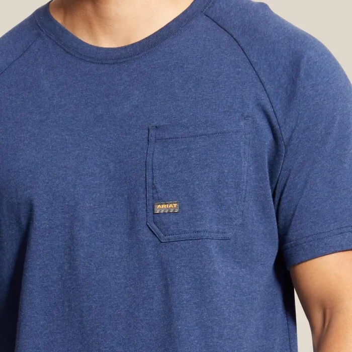 Rebar Cotton Strong TShirt Navy Heather Men Ariat TShirts and Polos Rebar Cotton Strong TShirt Navy Heather Men Ariat TShirts and Polos