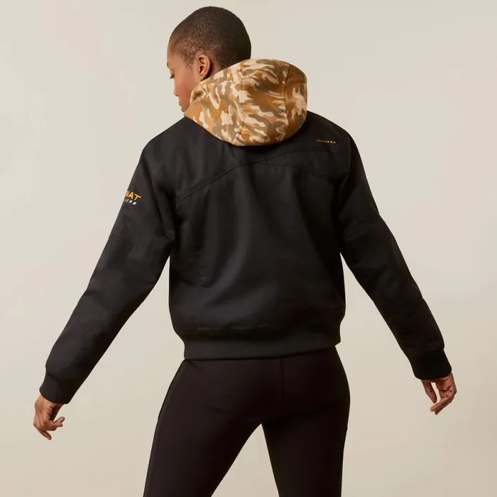 Rebar DuraCanvas Bomber Jacket Black Women Ariat Jackets and Vests Rebar DuraCanvas Bomber Jacket Black Women Ariat Jackets and Vests