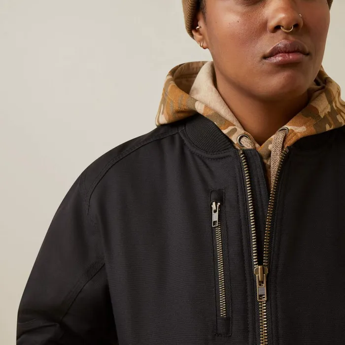 Rebar DuraCanvas Bomber Jacket Black Women Ariat Jackets and Vests Rebar DuraCanvas Bomber Jacket Black Women Ariat Jackets and Vests