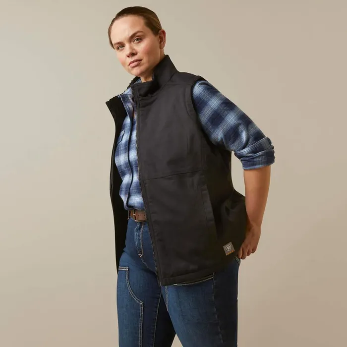 Rebar DuraCanvas Insulated Vest Black Women Ariat Workwear Rebar DuraCanvas Insulated Vest Black Women Ariat Workwear
