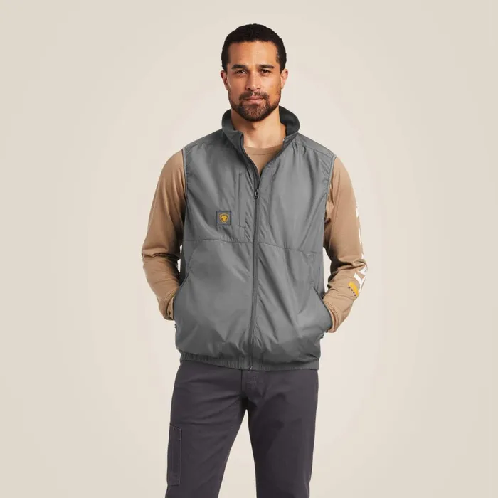 Rebar Elite Series Wind Chill Vest Rebar Gray Men Ariat Jackets and Vests