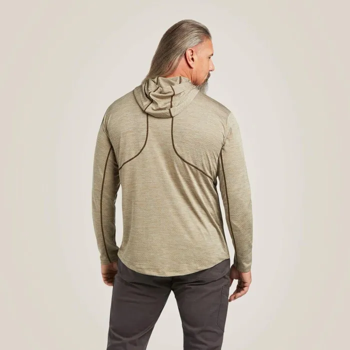 Rebar Evolution Hooded Sun Shirt Brindle Men Ariat TShirts and Polos Rebar Evolution Hooded Sun Shirt Brindle Men Ariat TShirts and Polos
