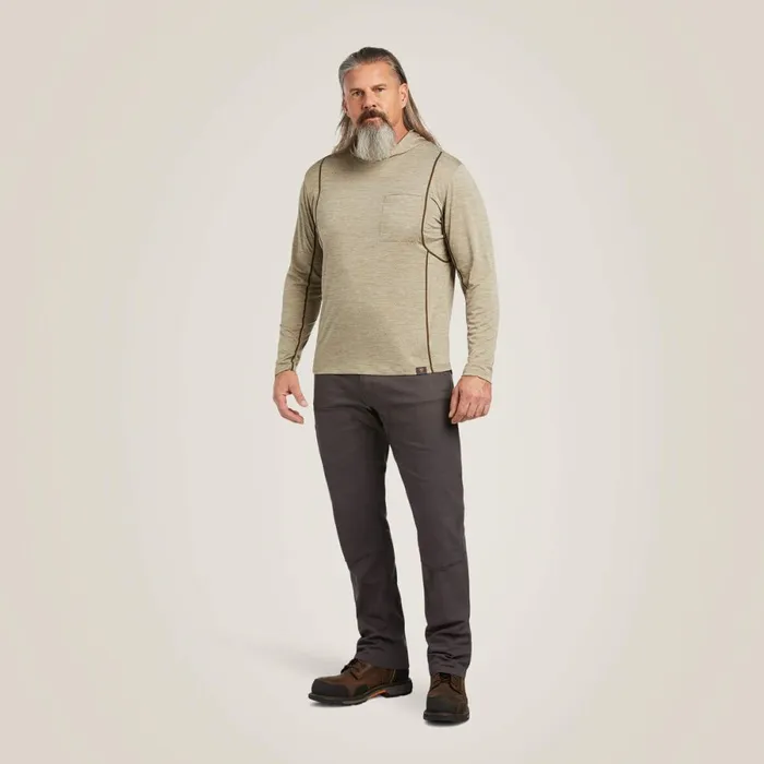 Rebar Evolution Hooded Sun Shirt Brindle Men Ariat TShirts and Polos Rebar Evolution Hooded Sun Shirt Brindle Men Ariat TShirts and Polos