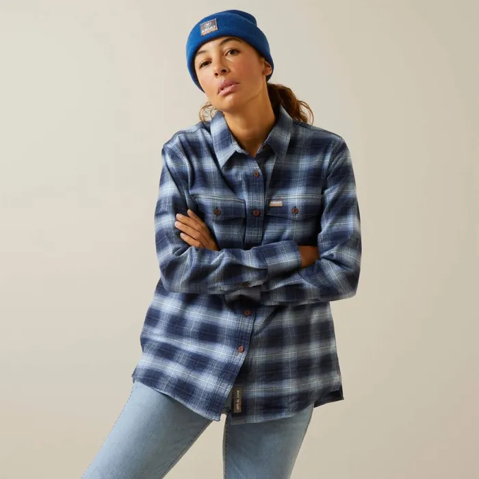 Rebar Flannel DuraStretch Work Shirt Allure Plaid Women Ariat TShirts and Tops