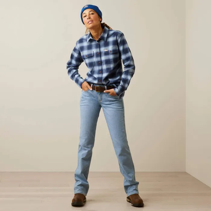 Rebar Flannel DuraStretch Work Shirt Allure Plaid Women Ariat TShirts and Tops