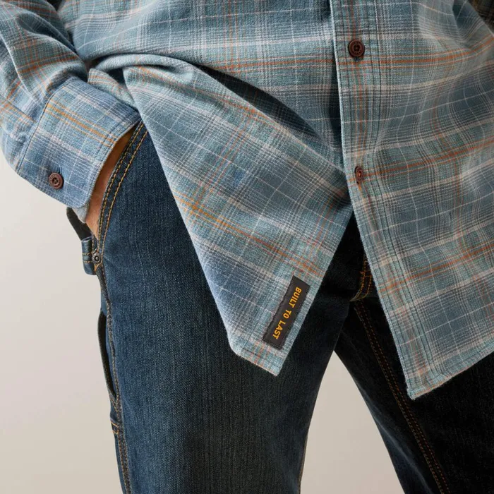Rebar Flannel DuraStretch Work Shirt Indian Teal Plaid Men Ariat Button Down Shirts Rebar Flannel DuraStretch Work Shirt Indian Teal Plaid Men Ariat Button Down Shirts