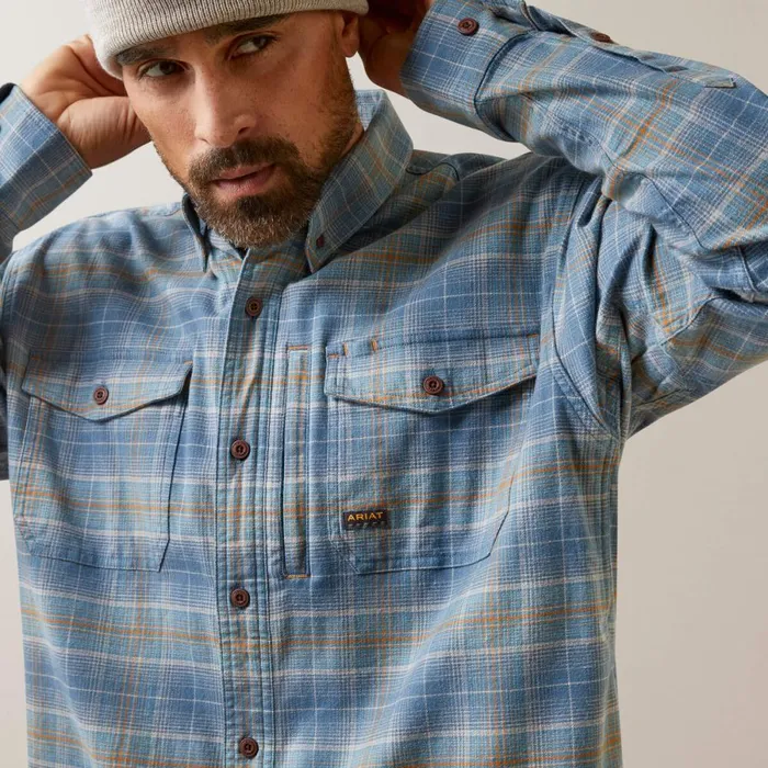 Rebar Flannel DuraStretch Work Shirt Indian Teal Plaid Men Ariat Button Down Shirts Rebar Flannel DuraStretch Work Shirt Indian Teal Plaid Men Ariat Button Down Shirts