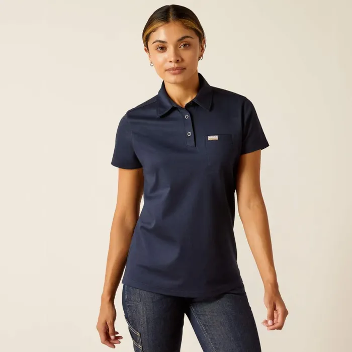 Rebar Foreman Polo Navy Women Ariat TShirts and Tops