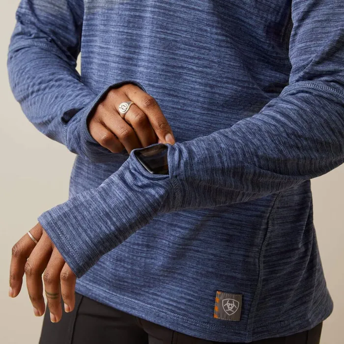 Rebar Gridwork Baselayer 14 Zip TShirt Bjou Blue Women Ariat TShirts and Tops Rebar Gridwork Baselayer 14 Zip TShirt Bjou Blue Women Ariat TShirts and Tops