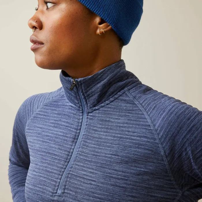 Rebar Gridwork Baselayer 14 Zip TShirt Bjou Blue Women Ariat TShirts and Tops Rebar Gridwork Baselayer 14 Zip TShirt Bjou Blue Women Ariat TShirts and Tops