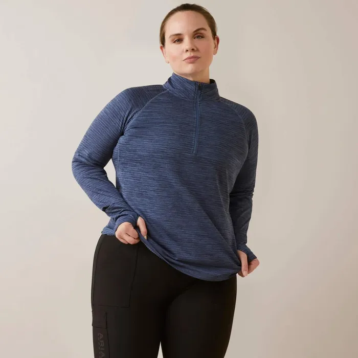 Rebar Gridwork Baselayer 14 Zip TShirt Bjou Blue Women Ariat TShirts and Tops Rebar Gridwork Baselayer 14 Zip TShirt Bjou Blue Women Ariat TShirts and Tops