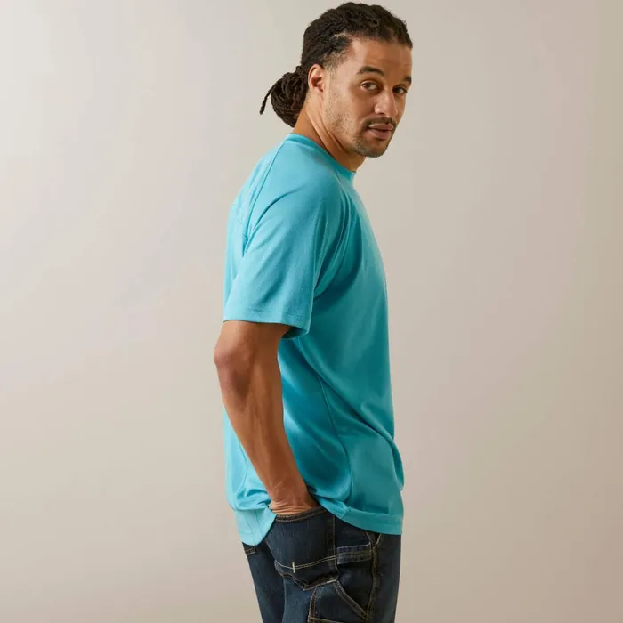 Rebar Heat Fighter TShirt Maui Blue Men Ariat TShirts and Polos Rebar Heat Fighter TShirt Maui Blue Men Ariat TShirts and Polos