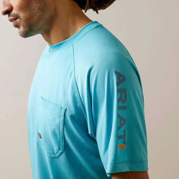 Rebar Heat Fighter TShirt Maui Blue Men Ariat TShirts and Polos Rebar Heat Fighter TShirt Maui Blue Men Ariat TShirts and Polos
