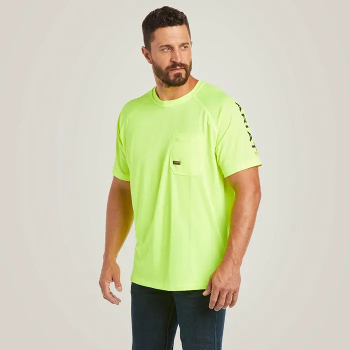Rebar Heat Fighter TShirt Neon Lime Men Ariat TShirts and Polos