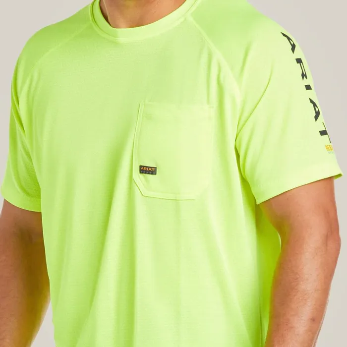 Rebar Heat Fighter TShirt Neon Lime Men Ariat TShirts and Polos Rebar Heat Fighter TShirt Neon Lime Men Ariat TShirts and Polos