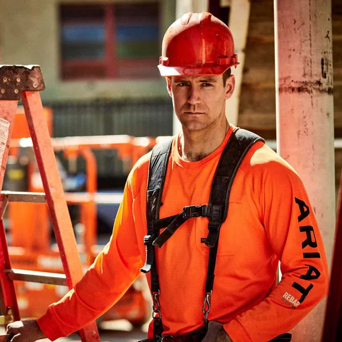 Rebar Heat Fighter TShirt Neon Orange Men Ariat TShirts and Polos Rebar Heat Fighter TShirt Neon Orange Men Ariat TShirts and Polos