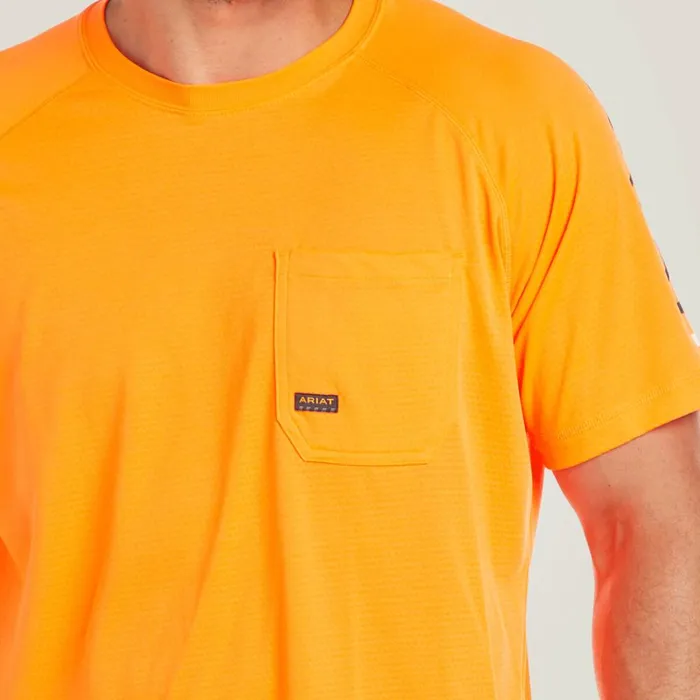 Rebar Heat Fighter TShirt Neon Orange Men Ariat TShirts and Polos Rebar Heat Fighter TShirt Neon Orange Men Ariat TShirts and Polos