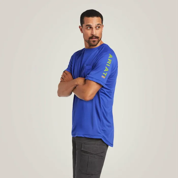Rebar Heat Fighter TShirt Royal Blue Men Ariat TShirts and Polos