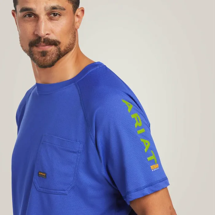 Rebar Heat Fighter TShirt Royal Blue Men Ariat TShirts and Polos Rebar Heat Fighter TShirt Royal Blue Men Ariat TShirts and Polos