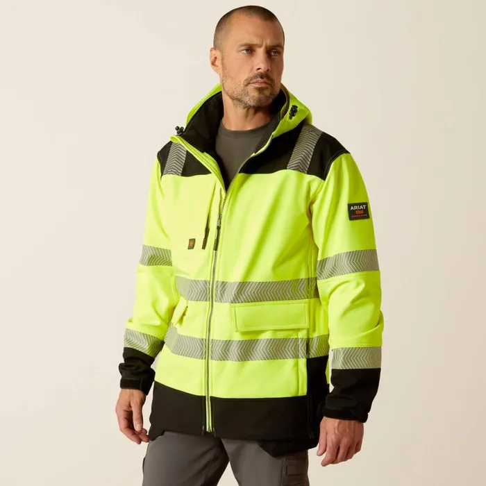 Rebar HiVis Softshell Jacket Hivis Yellow Men Ariat Workwear