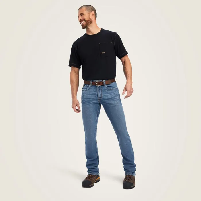 Rebar M4 Low Rise DuraStretch Edge Boot Cut Jean Ventura Men Ariat Denim Rebar M4 Low Rise DuraStretch Edge Boot Cut Jean Ventura Men Ariat Denim