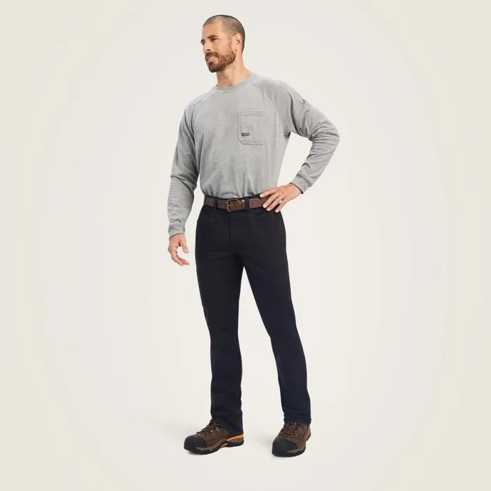 Rebar M4 Low Rise DuraStretch Made Tough Stackable Straight Leg Pant Black Men Ariat Pants and Shorts