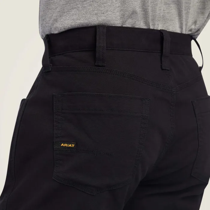 Rebar M4 Low Rise DuraStretch Made Tough Stackable Straight Leg Pant Black Men Ariat Pants and Shorts