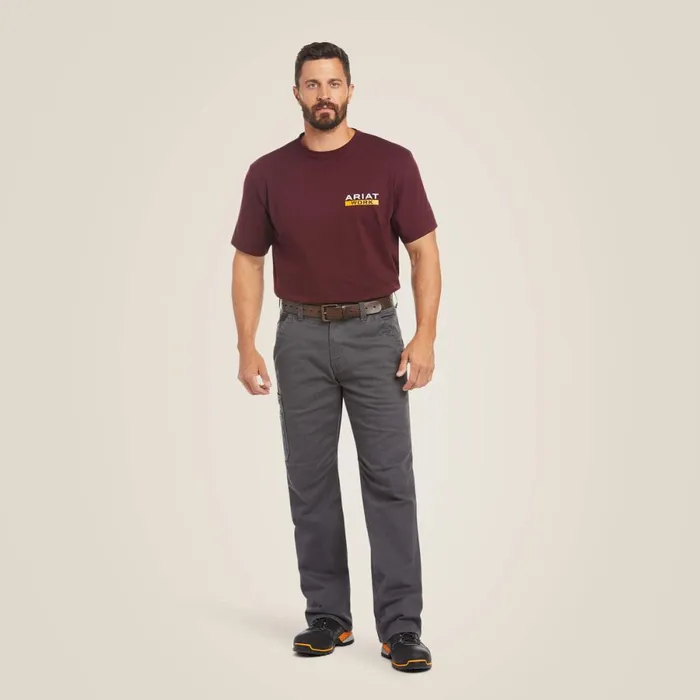 Rebar M4 Relaxed DuraStretch Washed Twill Dungaree Boot Cut Pant Rebar Grey Men Ariat Pants and Shorts Rebar M4 Relaxed DuraStretch Washed Twill Dungaree Boot Cut Pant Rebar Grey Men Ariat Pants and Shorts