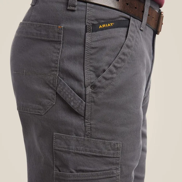 Rebar M4 Relaxed DuraStretch Washed Twill Dungaree Boot Cut Pant Rebar Grey Men Ariat Pants and Shorts Rebar M4 Relaxed DuraStretch Washed Twill Dungaree Boot Cut Pant Rebar Grey Men Ariat Pants and Shorts