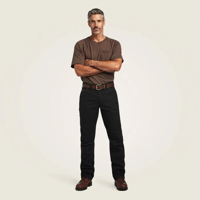 Rebar M5 Straight DuraStretch Washed Twill Dungaree Straight Leg Pant Black Men Ariat Pants and Shorts Rebar M5 Straight DuraStretch Washed Twill Dungaree Straight Leg Pant Black Men Ariat Pants and Shorts